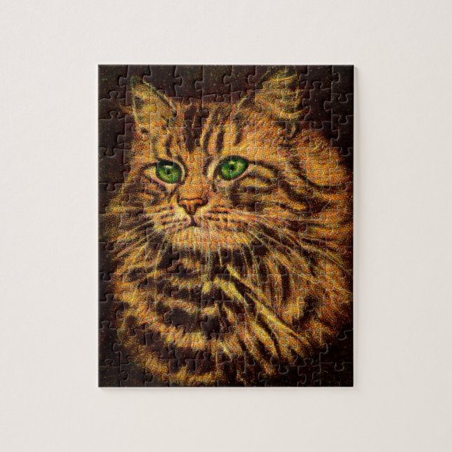 Beautiful Long Haired Tabby Cat Puzzle (Vertikal)