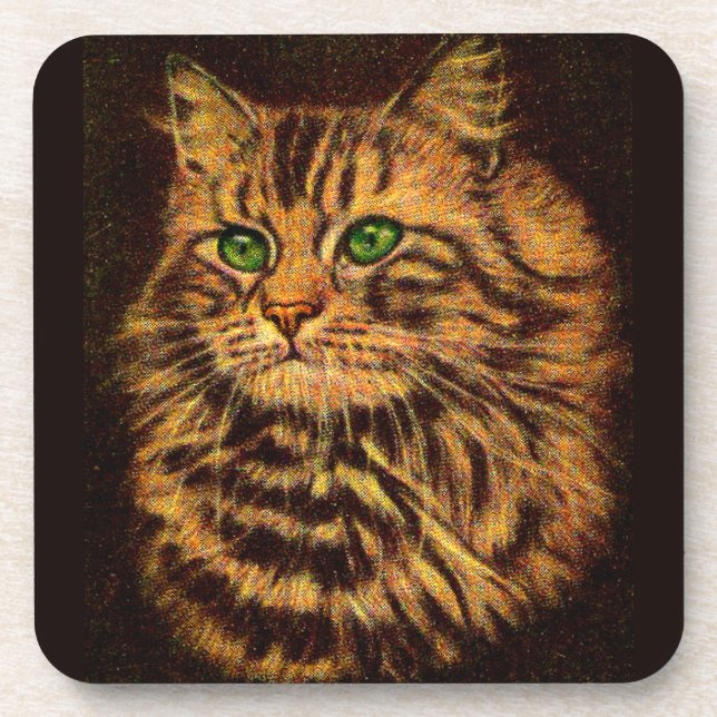 Beautiful Long Haired Tabby Cat Untersetzer (Vorderseite)