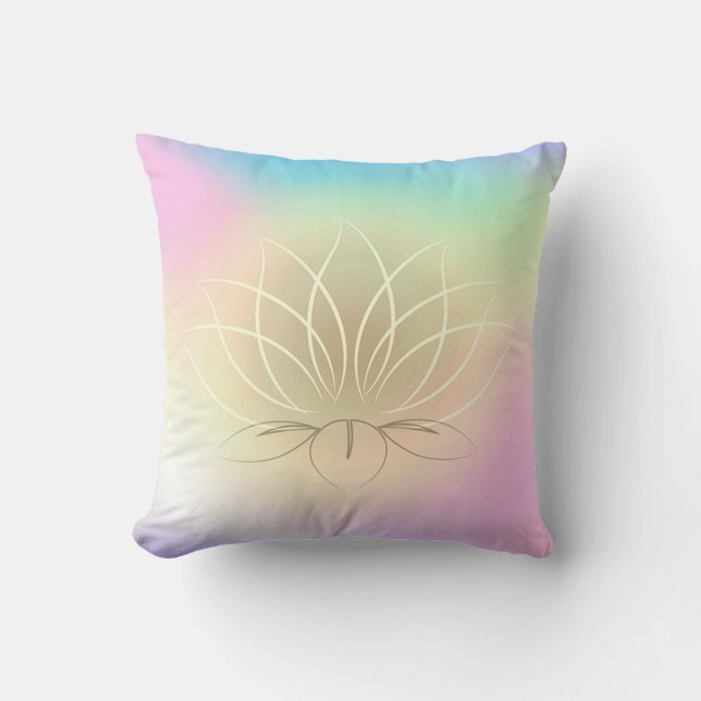 Beautiful Lotus Colorful Ombre, Zen Kissen (Vorderseite)
