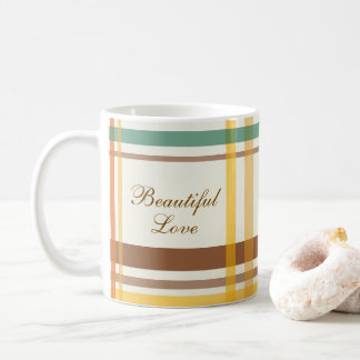 Beautiful Love Cozy Tartan Plaid Kaffeetasse