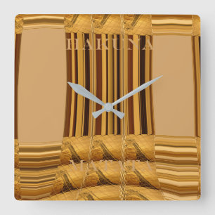 Beautiful lovely Kenyan wild animal giraffe Quadratische Wanduhr