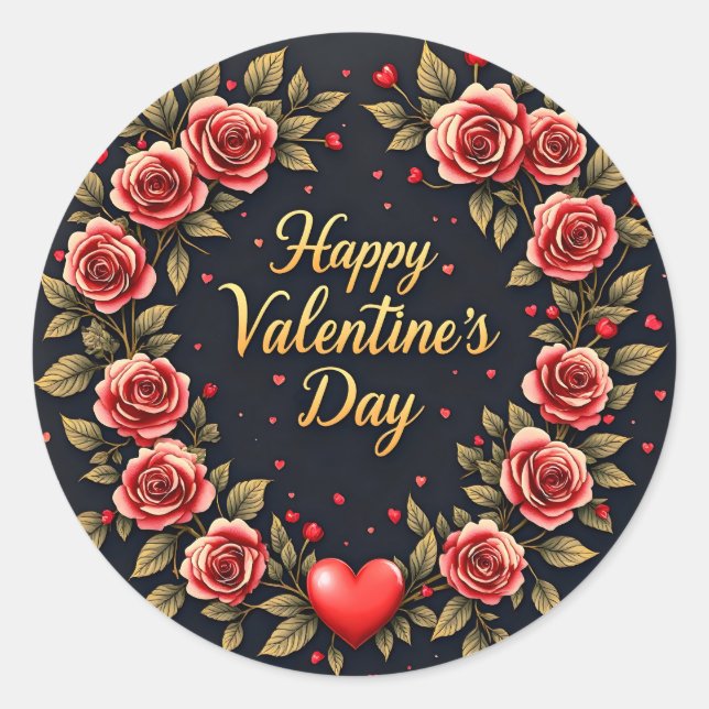 Beautiful Luxury Floral Love Modern Collection Runder Aufkleber (Vorderseite)