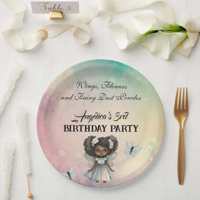 Beautiful Magical Fairy Birthday Pappteller (Hochzeit)