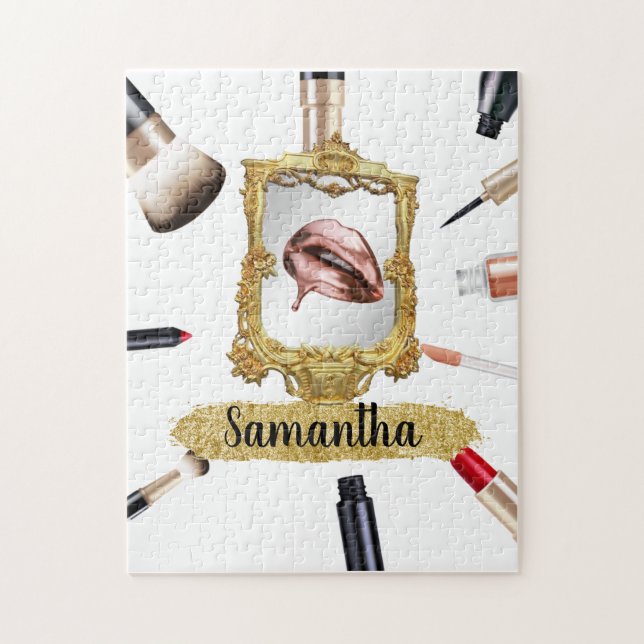 Beautiful Makeup Beauty Eleganter Chic Custom Puzzle (Vertikal)
