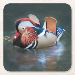 Beautiful Mandarin Duck Paper Untersetzer