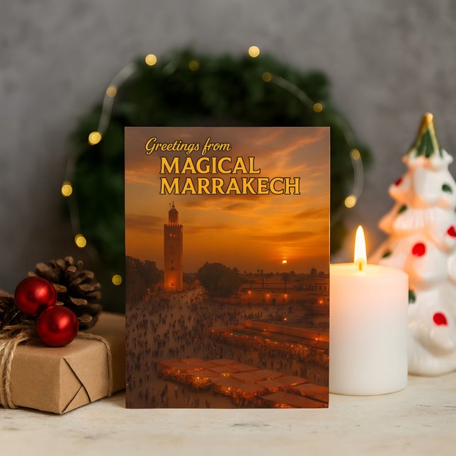 Beautiful Marrakech  Sunset View Koutoubia Square Postkarte (Von Creator hochgeladen)