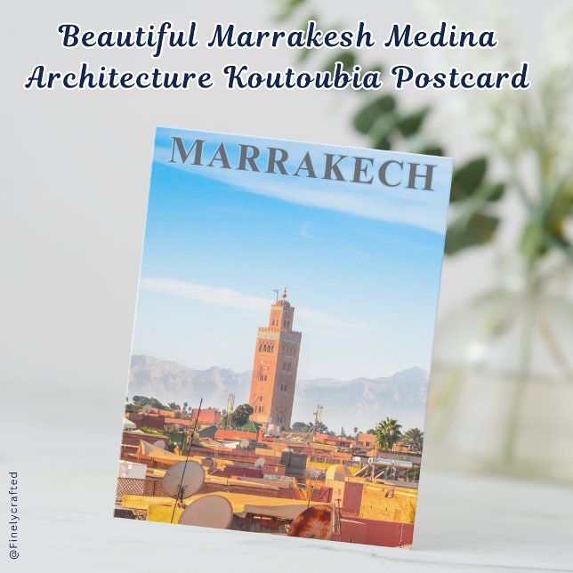 Beautiful Marrakesch Medina Architektur Koutoubia Postkarte (Von Creator hochgeladen)