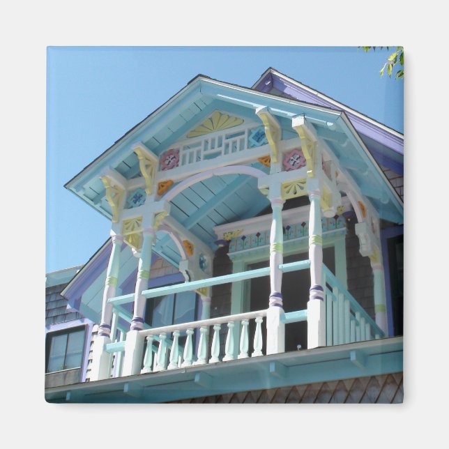 Beautiful Marthas Weinberg Viktorianisches Haus Ma Magnet (Vorne)