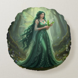 Beautiful May Emerald Fairy Rundes Kissen