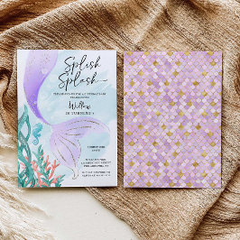 Beautiful Mermaid Girl Birthday Party Einladung