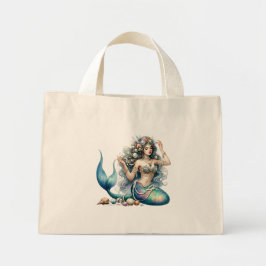 Beautiful Mermaid Large Tote Bag Mini Stoffbeutel
