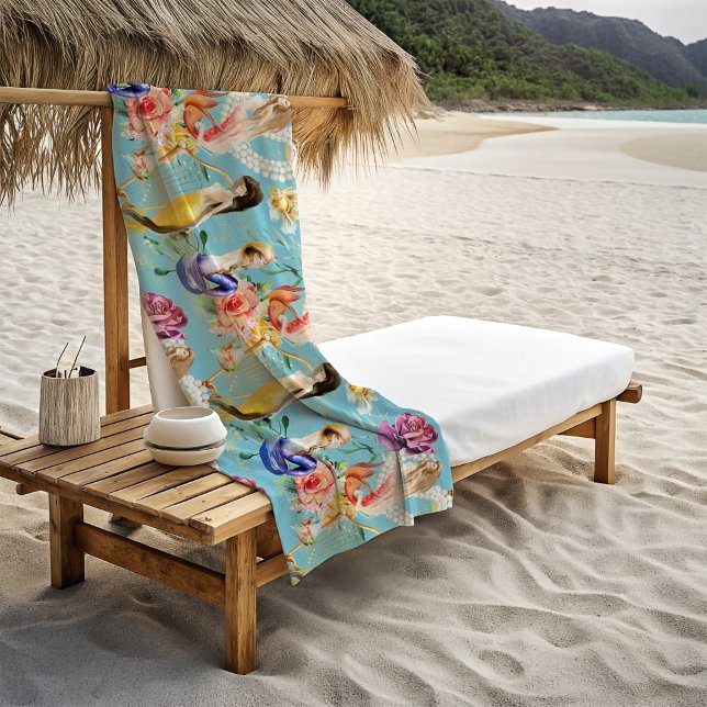 Beautiful Mermaid Lover Floral Strandtuch (Von Creator hochgeladen)