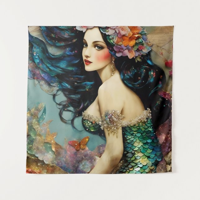 Beautiful Mermaid Wandteppich (Vorderseite)