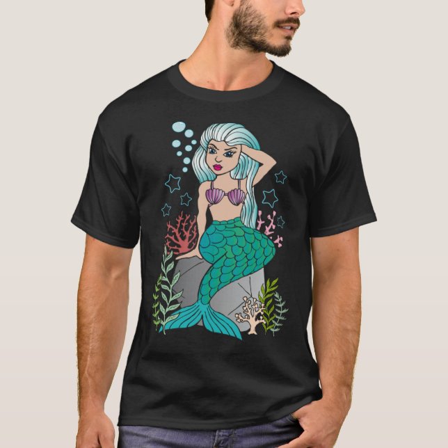 Beautiful Mermaid  Women Girls Underwater Sea Swim T-Shirt (Vorderseite)