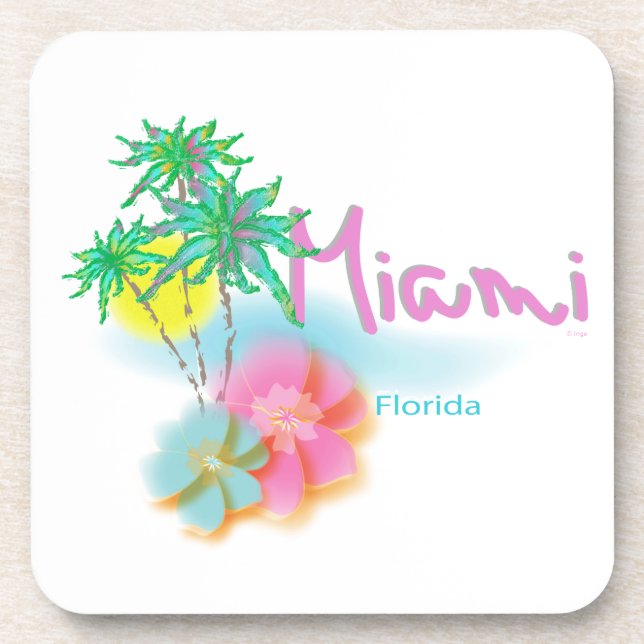 Beautiful Miami Florida Untersetzer (Vorderseite)