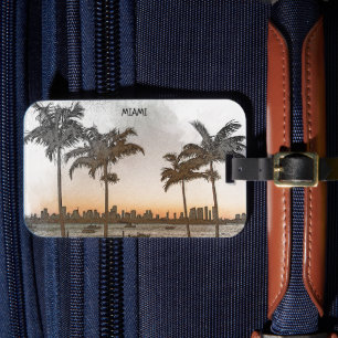 Beautiful Miami Florida Vintag Skyline Gepäckanhänger
