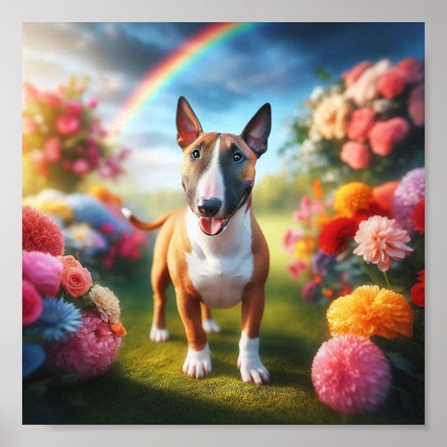 Beautiful Miniature Bull Terrier Poster (Vorne)