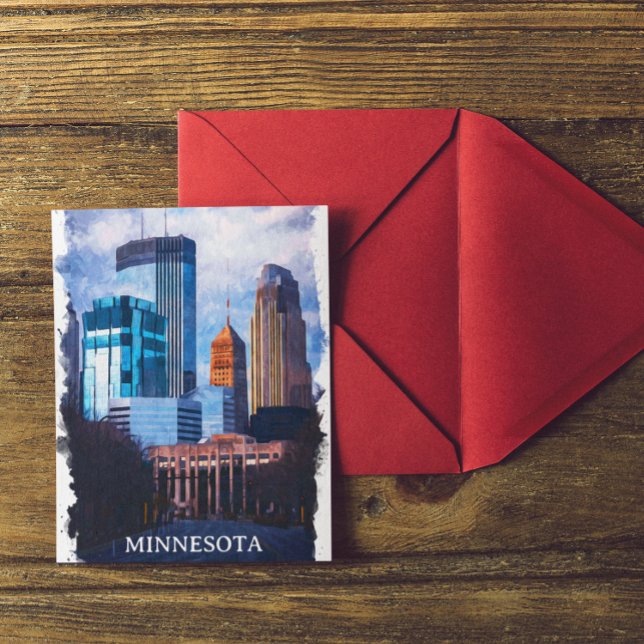 Beautiful Minneapolis Minnesota Skyline Postkarte (Minneapolis Minnesota Skyline Postcard)