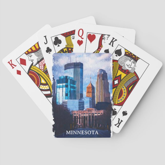 Beautiful Minneapolis Minnesota Skyline Spielkarten (Rückseite)