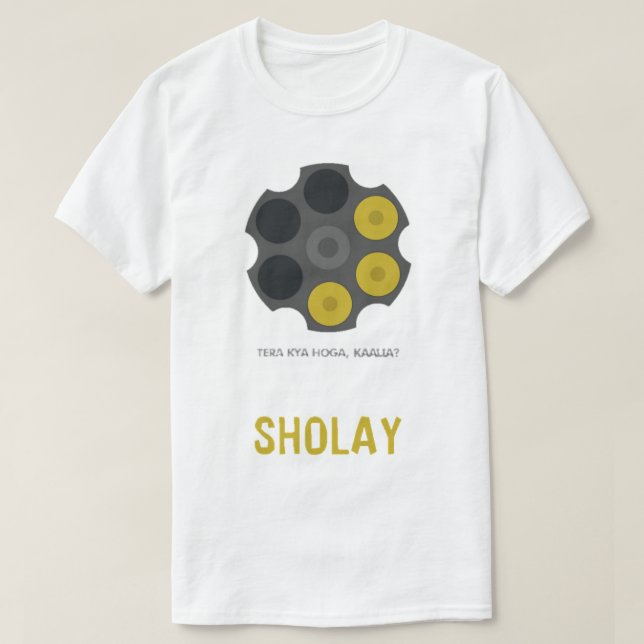 Beautiful Model Sholay Bollywood Movie Dialog T-Shirt (Design vorne)