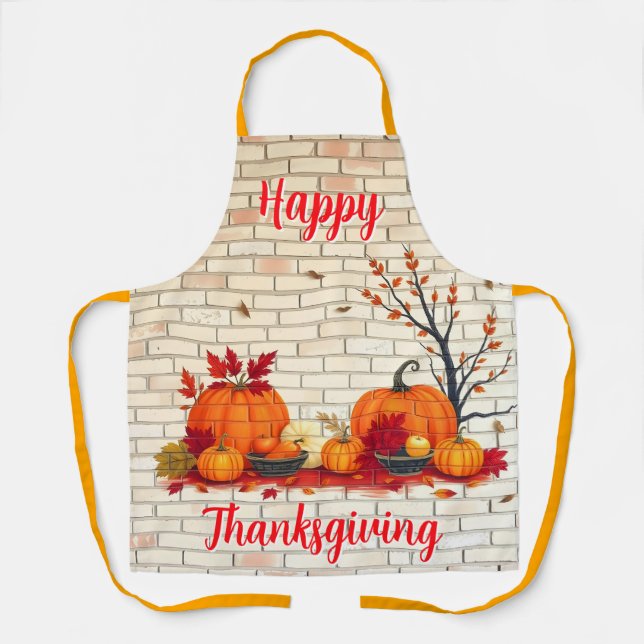 Beautiful Modern Happy Thanksgiving Fall Schürze (Vorderseite)
