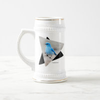 Beautiful Mountain Bluebird on Tansy