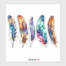 Beautiful Multicolor Boho Feathers - Graphic Vinyl
