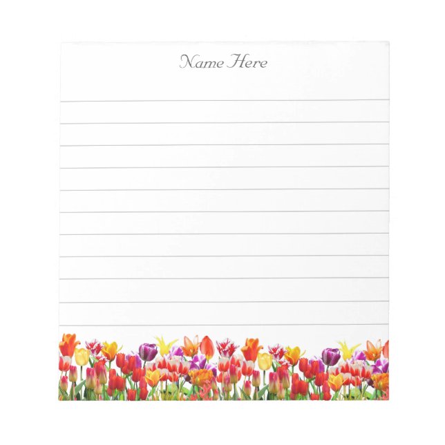 Beautiful Multicolor Tulip Blume Lined Notizblock (Vorderseite)