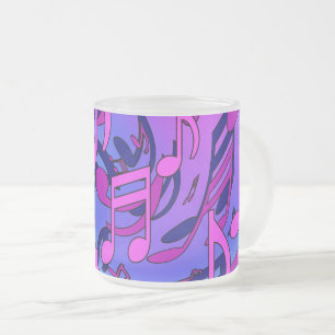 Beautiful Music Pink Lila Blue Living Pattern Mattglastasse