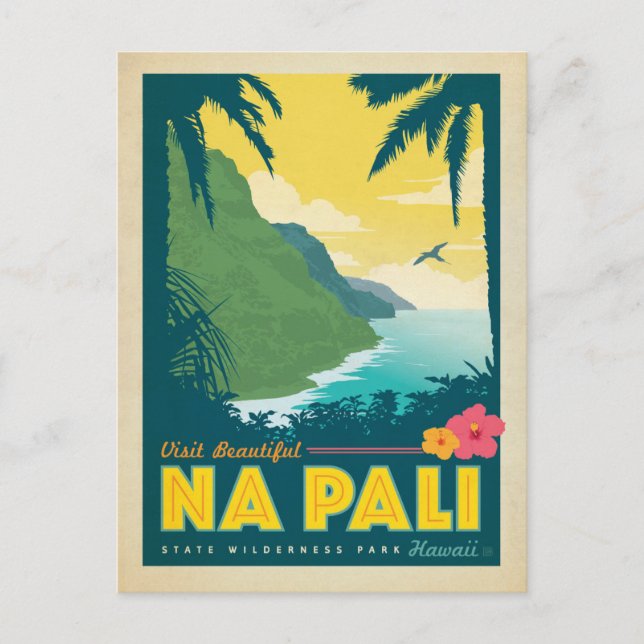 Beautiful Na Pali, Hawaii Postkarte (Vorderseite)