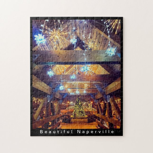 Beautiful Naperville - Holiday Lights on Bridge Puzzle (Vertikal)