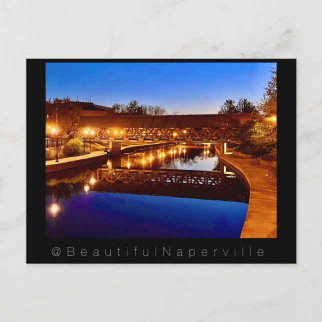 Beautiful Naperville - Riverwalk Reflections #2 Postkarte (Vorderseite)