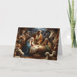 Beautiful Nativity Scene Holiday Christmas Feiertagskarte