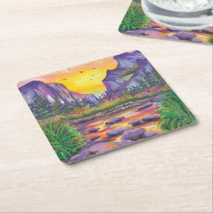 Beautiful Nature Custom Foto Rechteckiger Pappuntersetzer