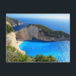 Beautiful Navagio Beach, Griechenland Postkarte<br><div class="desc">Besuchen Sie bitte meinen Laden für interessanteres Design und mehr Farbwahl => zazzle.com/colorfulworld*</div>