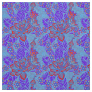 Beautiful New Designer Fabrics - Blue & Red Floral Stoff