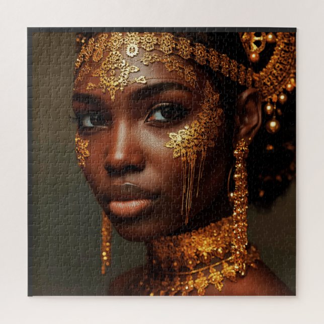 Beautiful Nubian Goddess in Gold Puzzle (Vertikal)