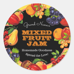 Beautiful Obstkonfitüre Vintages Label bewahren Runder Aufkleber