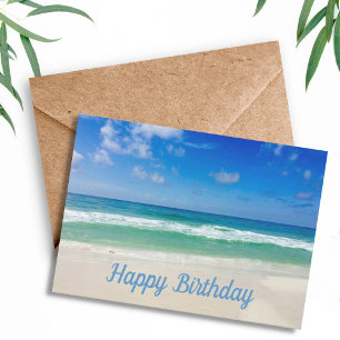 Beautiful Ocean Foto Custom Beach Happy Birthday Karte