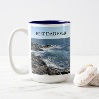 Beautiful Ocean Photo Best Dad Ever Seashore Zweifarbige Tasse