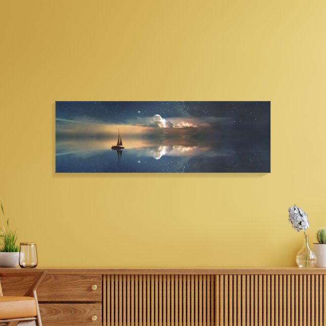Beautiful Ocean Sunset Sailboat & Clouds Leinwanddruck (Insitu (Wohnzimmer))