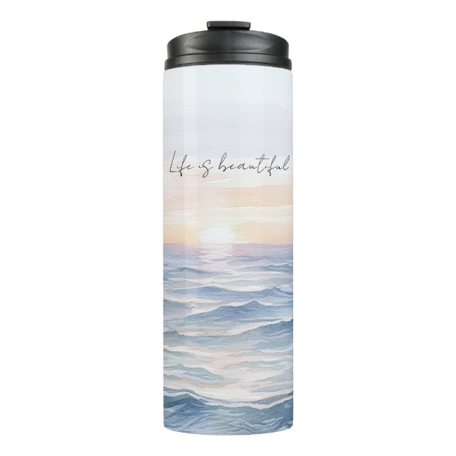 Beautiful Ocean Sunset Thermosbecher (Vorderseite)