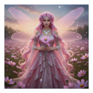 Beautiful October Opal Fairy Poster