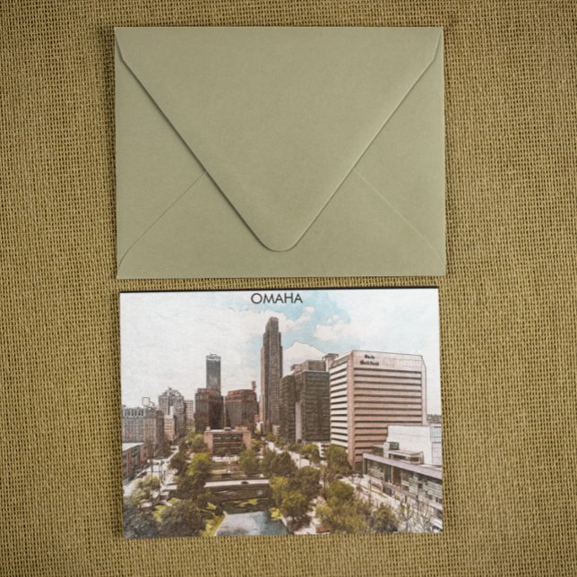 Beautiful Omaha Nebraska City View Postkarte (omaha cityscape postcard)