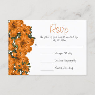 Beautiful Orange Blume Lilies - Wedding RSVP Karte