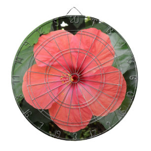 Beautiful Orange Hibiskus Blume Dart Board Dartscheibe