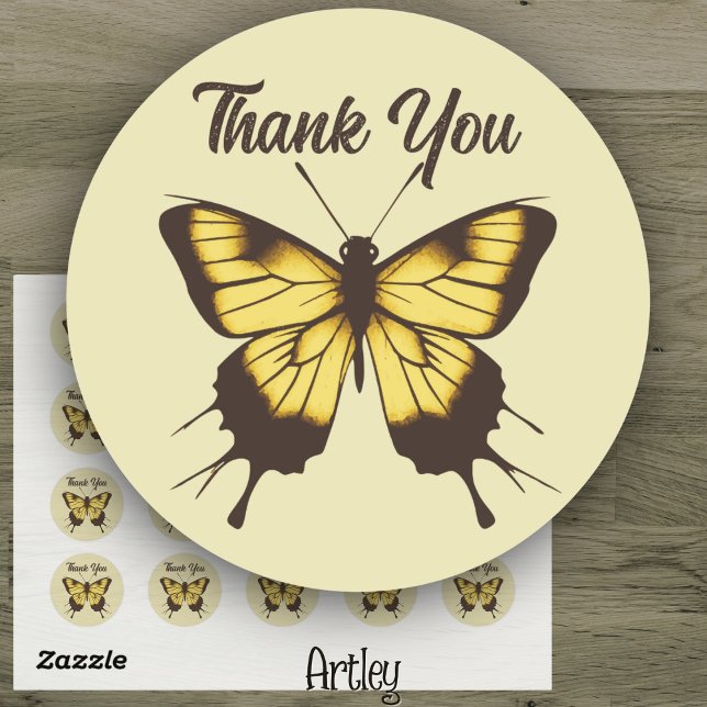 Beautiful Orange Minimalistisch Butterfly Vielen D Runder Aufkleber (Von Creator hochgeladen)