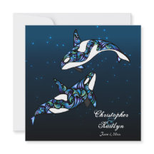 Beautiful Orca Whales Wedding Einladung