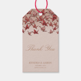 Beautiful Origami Paper Crane Red Vielen Dank Geschenkanhänger