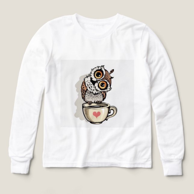 Beautiful owl in T shirt (Design Vorderseite)